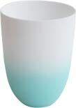 ASA Vase/ Windlicht in aqua-weiß matt