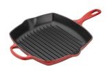 Le Creuset Grillpfanne Signature quadratisch in kirschrot