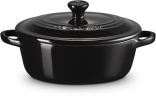 Le Creuset Mini Cocotte oval in schwarz