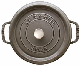 Staub Cocotte rund aus Gusseisen in graphitgrau