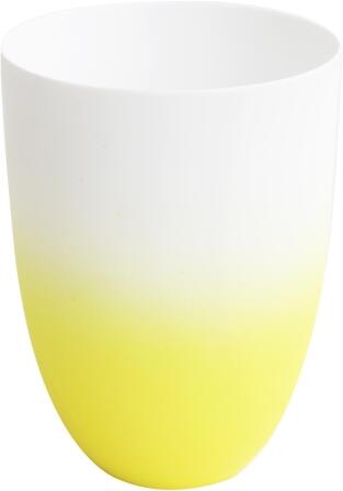 ASA Vase/ Windlicht in gelb-weiß matt