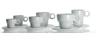 Modern Classic Café au lait Tasse von Porzellanfabrik Walküre, weiß