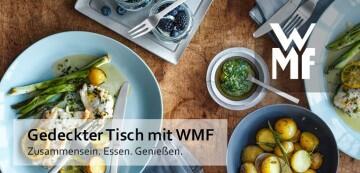 Gedeckter Tisch mit WMF - Zusammensein. Essen. Genießen.