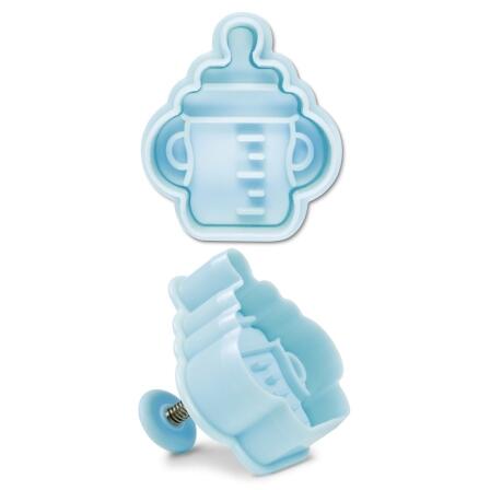 Städter Kunststoff-Ausstecher-Form Babyflasche 5 cm Hellblau