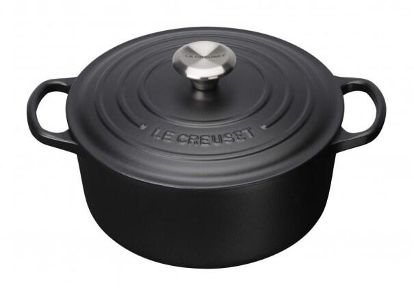 Le Creuset Bräter Signature rund in schwarz