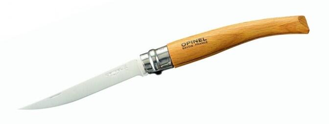 Opinel Messer Slim-Line, Größe 10, rostfrei, Buchenholz