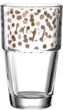 Leonardo Becher SOLO 410 ml 'Latte Macchiato' rose/braun, 6er-Set