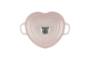 Le Creuset Herzbräter aus Gusseisen mit Herzgriff in shell pink