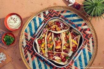 Koriander-Limetten-Garnelen-Tacos mit Mango-Salsa