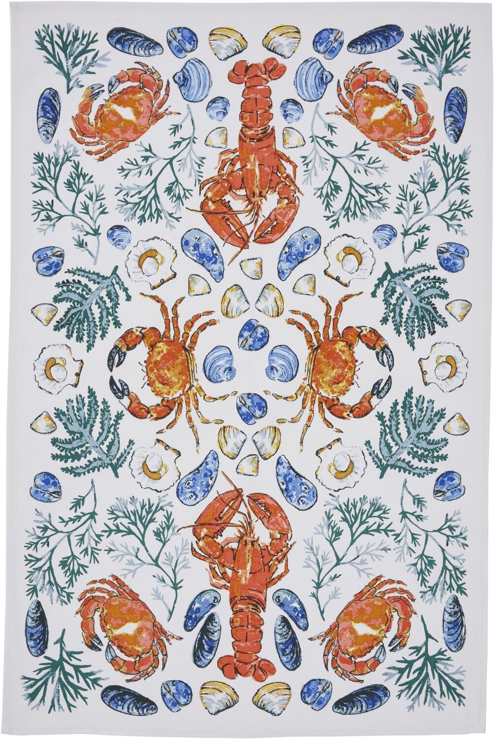 Ulster Weavers Geschirrtuch Baumwolle Shellfish mit Hummer und Krabbenmotiv