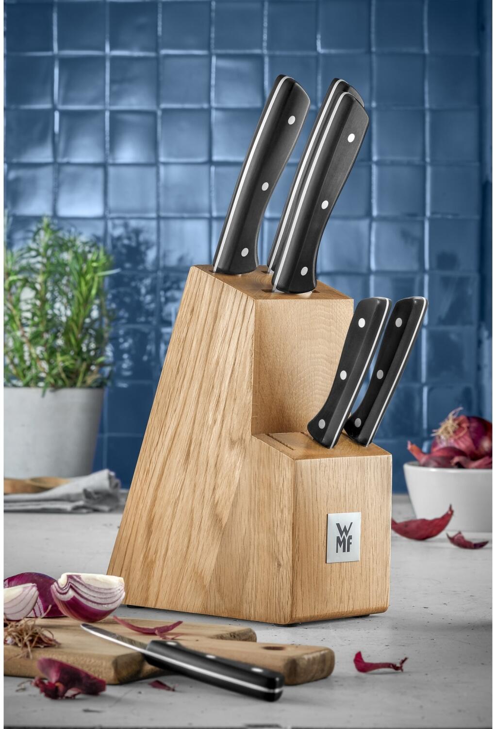 WMF Messerblock mit Messerset 7-teilig, Messer, 6 Eiche