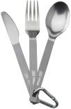 Esbit Titan Besteck-Set, 3 teilig, mit Karabiner und Tasche