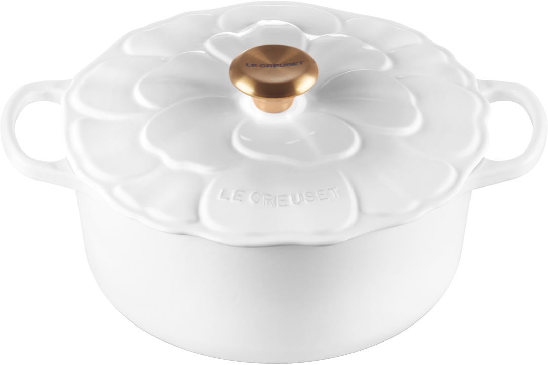 Le Creuset Br&auml;ter Signature Blume in white