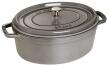 Staub Cocotte oval aus Gusseisen in graphitgrau