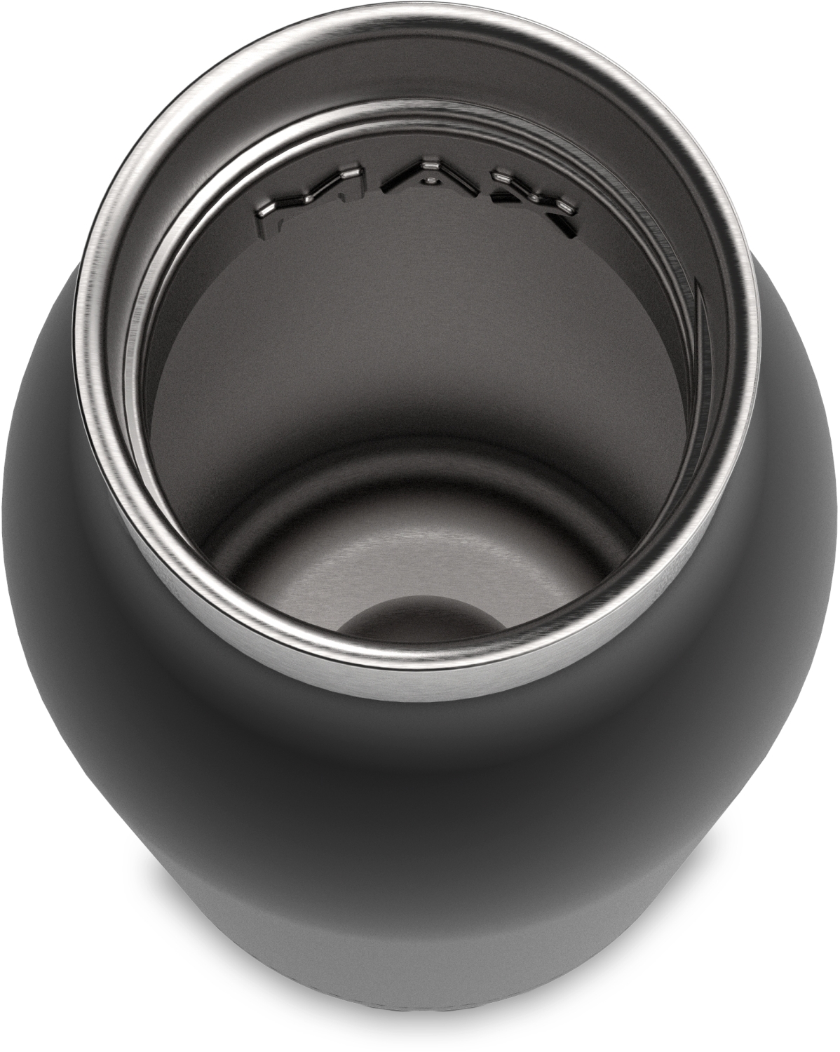 Emsa Trinkflasche Bludrop schwarz Edelstahlöffnung Detailansicht oben