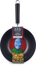 Ken Hom Wok aus Antihaft Karbonstahl mit Phenolharz-Griff, 27 cm