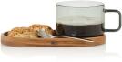 AdHoc Tasse Untersetzer Impact Glas Kaffee mit Löffel und Gebäck