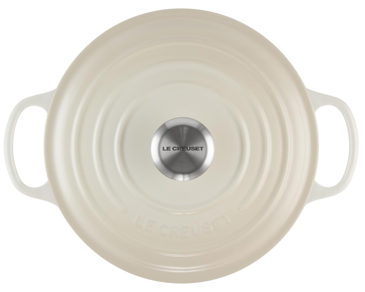 Le Creuset Bräter Signature rund meringue mit Deckel, Gusseisen