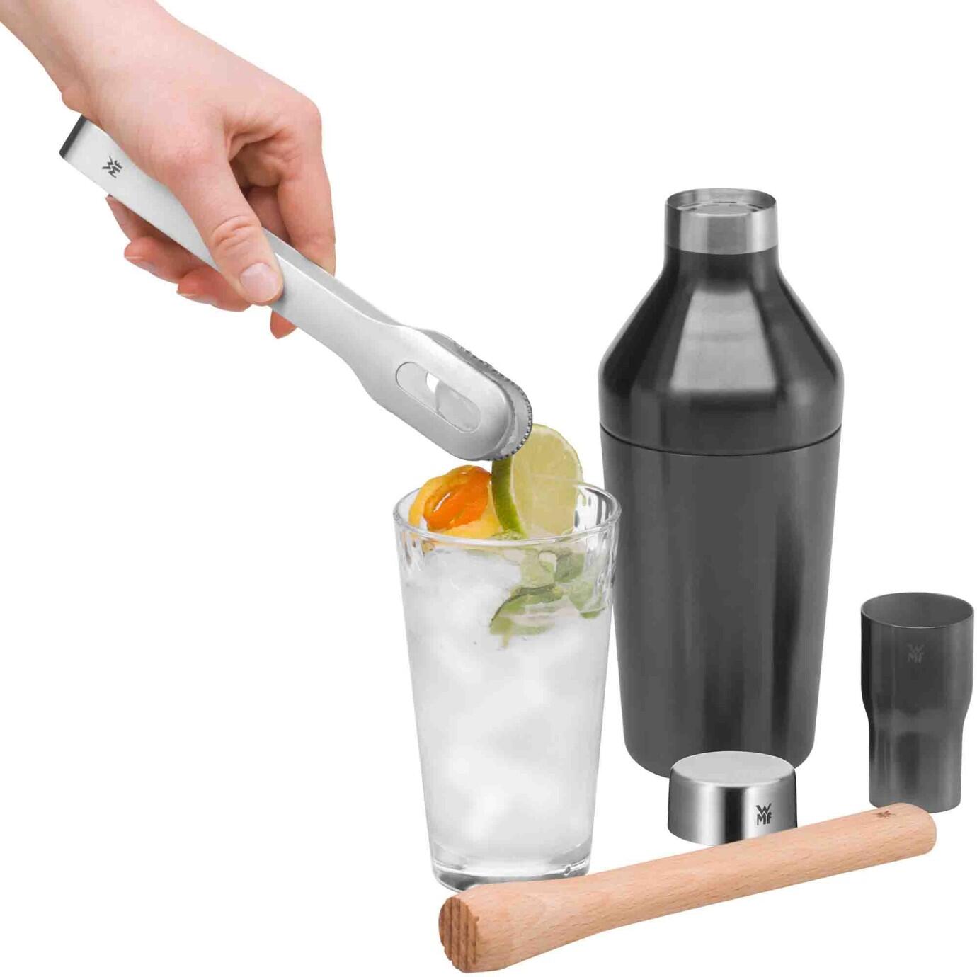 WMF Baric Cocktail Set 4-teilig mit Shaker, Stößel, Zange