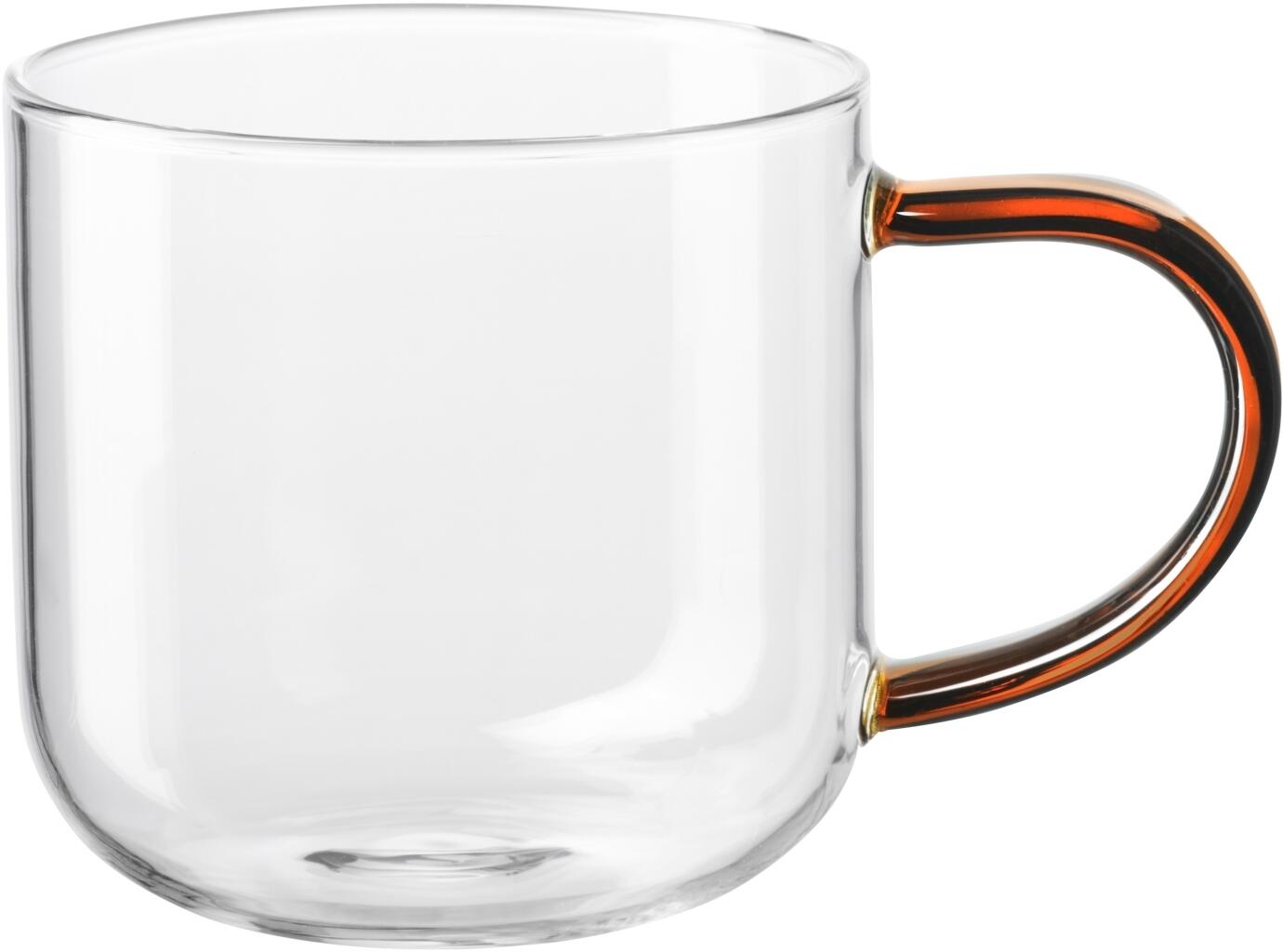 ASA Henkelbecher coppa brown Glasbecher mit braunem Henkel