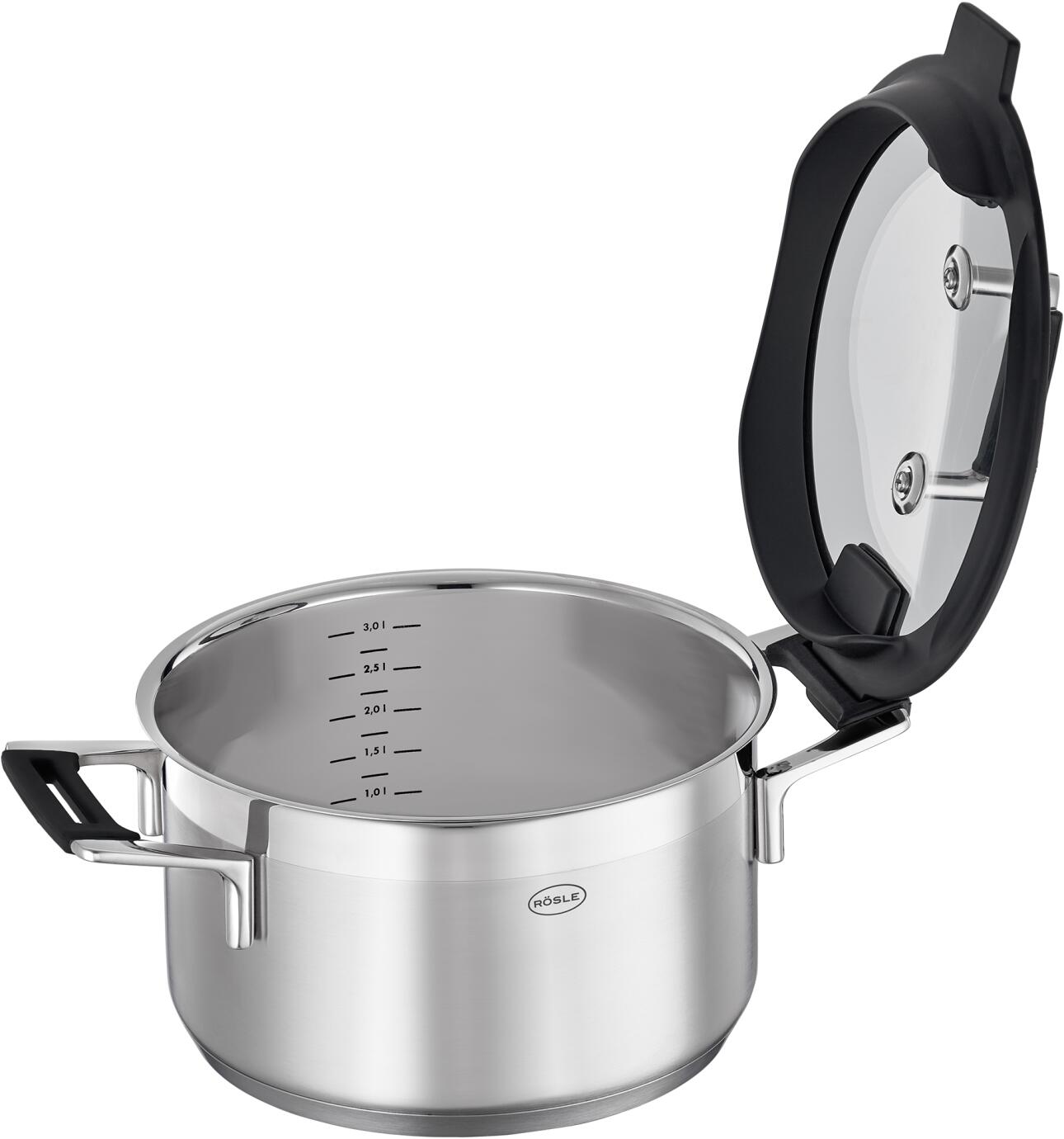 Rösle Kochtopf Silence PRO mit Klappdeckel Edelstahl