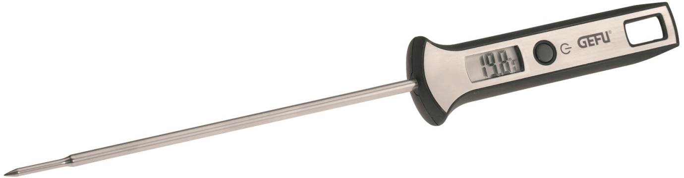 GEFU Digital Thermometer mit Edelstahlfühler, LCD-Anzeige, 198°C