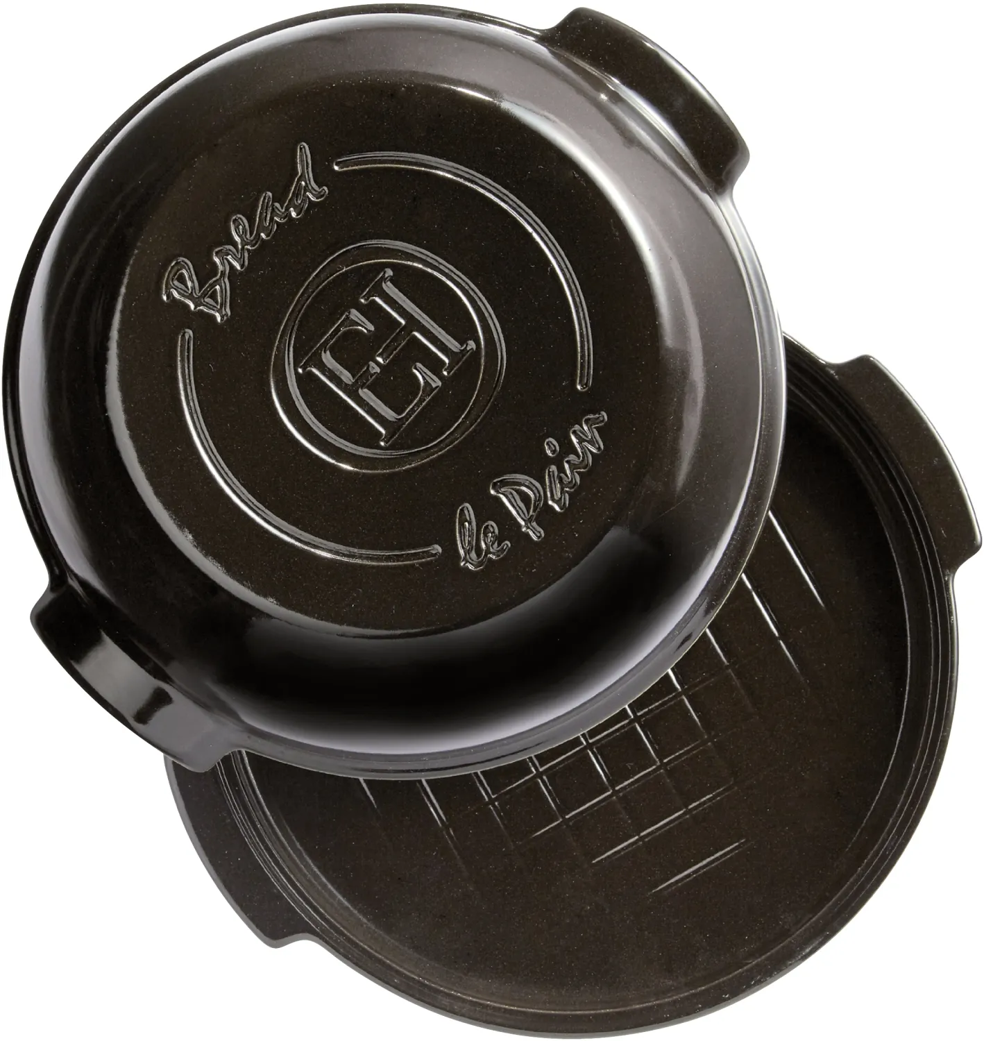 Emile Henry runde Brotbackform fusain mit Deckel Keramik