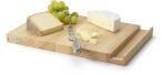 Continenta Käsebrett Gummibaumholz mit Messer, Käse und Trauben