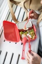 koziol Lunch Box Candy ready mit Besteck-Set in coral