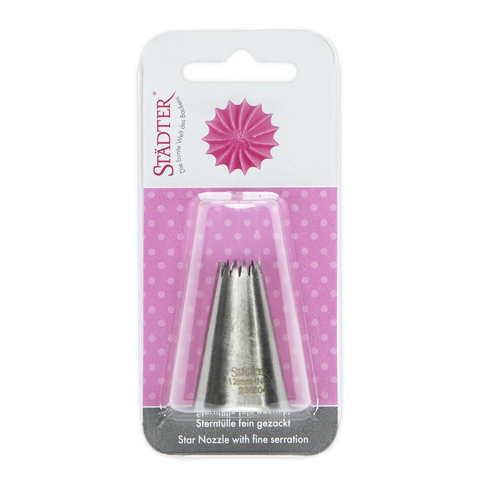 Städter Sterntülle 12 mm fein groß, Spritztülle Edelstahl gezackt