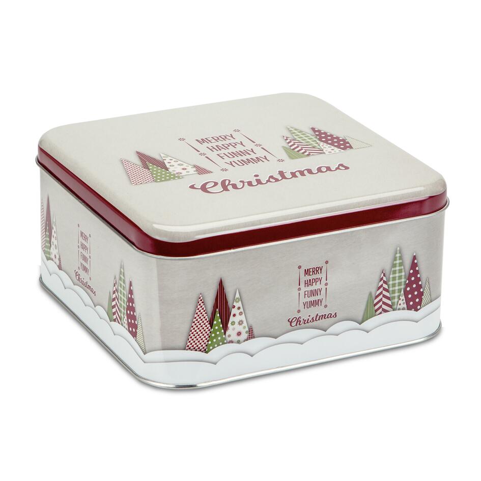 Städter Gebäckdose Yummy Christmas bunt quadratisch 21x21cm 10cm hoch