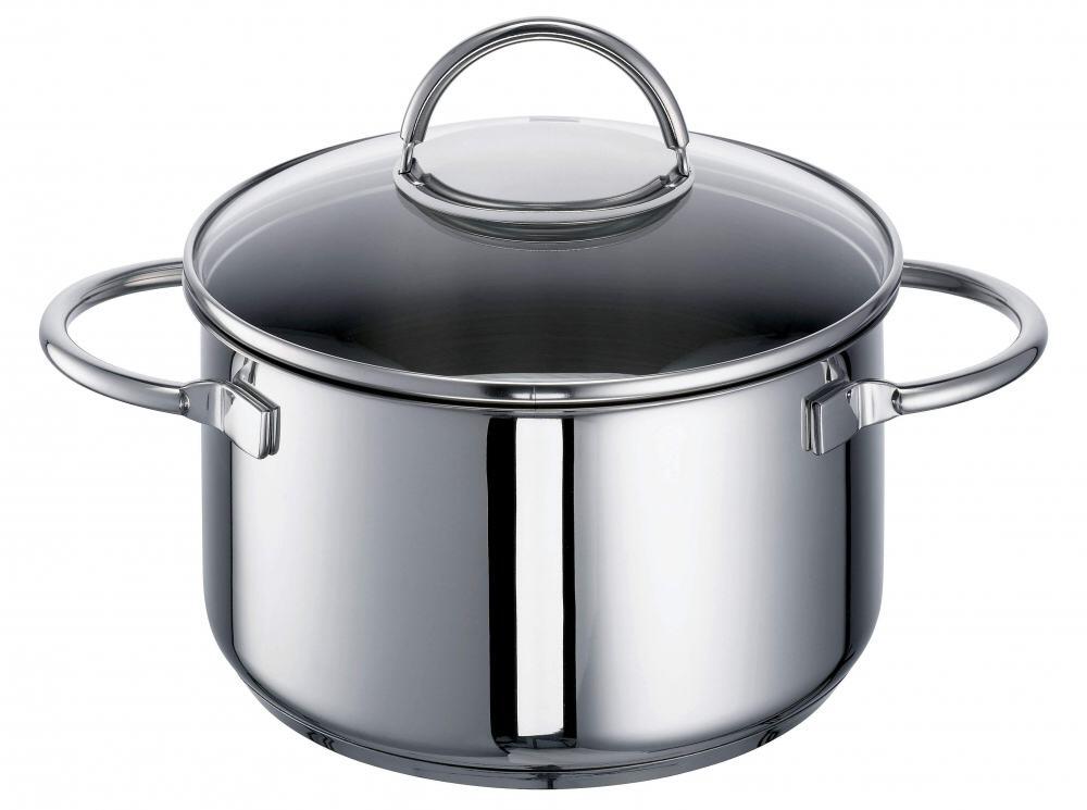 Rohe Fleischtopf Ravenna Edelstahl Kochtopf mit Glasdeckel