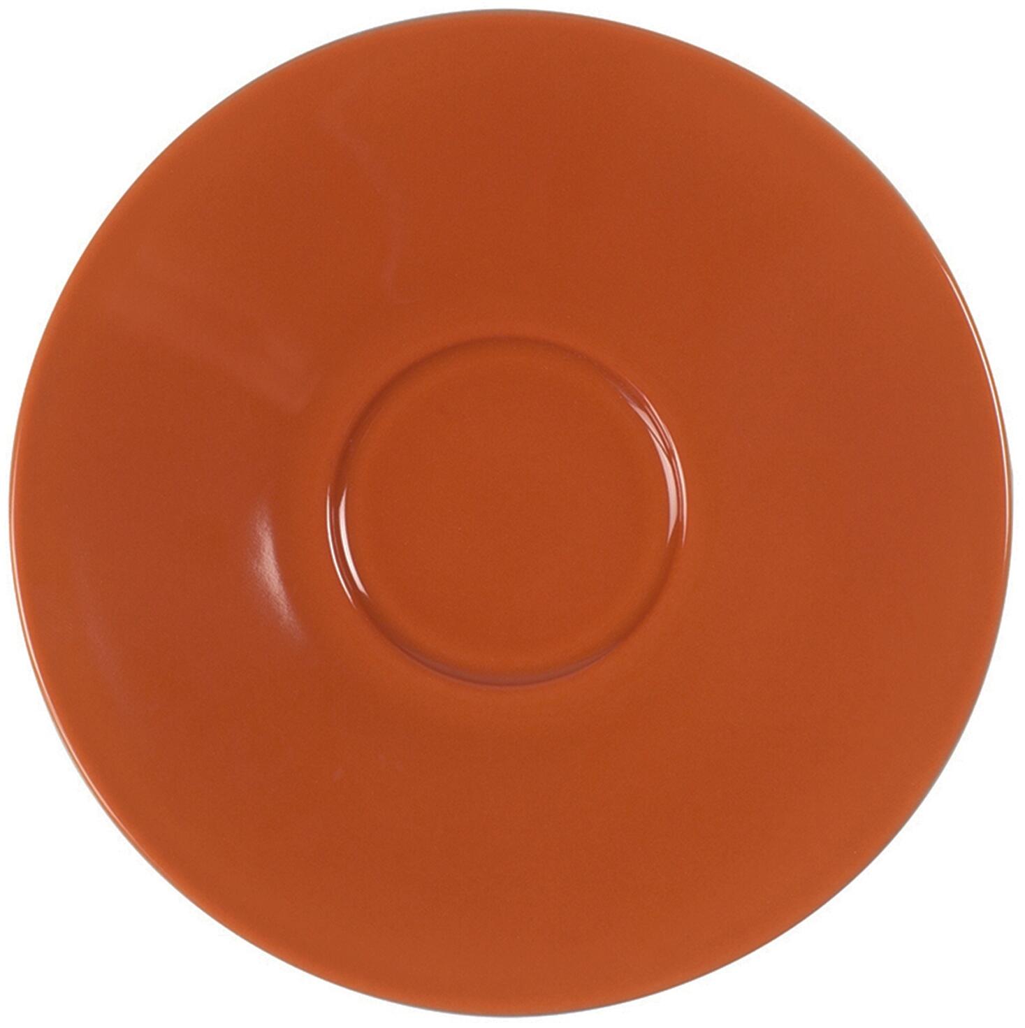 Eschenbach Porzellan Untertasse 18 cm orange-braun rund