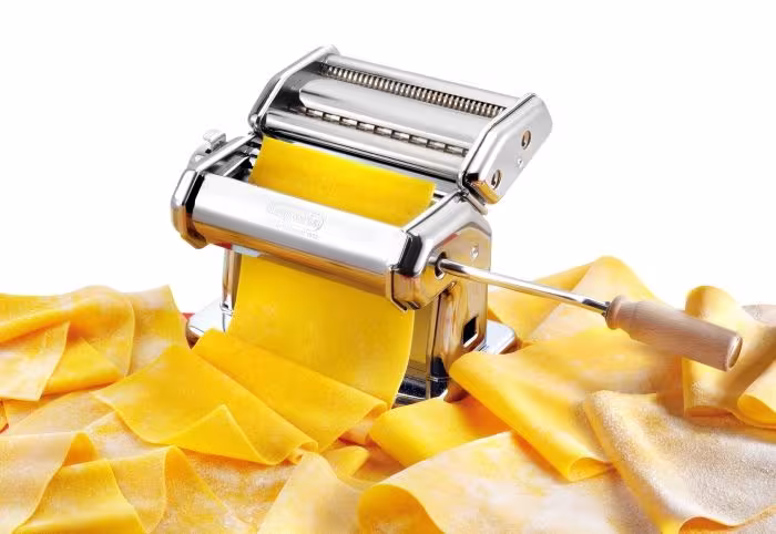 Imperia Kurbel für Nudelmaschine, Pasta aus Edelstahlwalzen