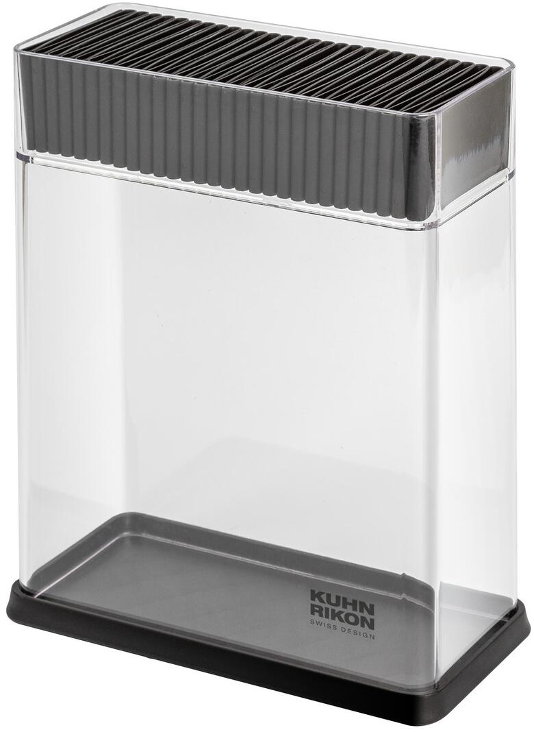 Kuhn Rikon Colori Messerblock grau transparent für Küchenmesser Aufbewahrung