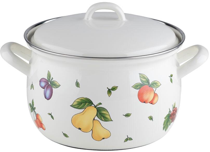 Riess Emaille Fleischtopf Emaille Früchte mit Deckel 24 cm