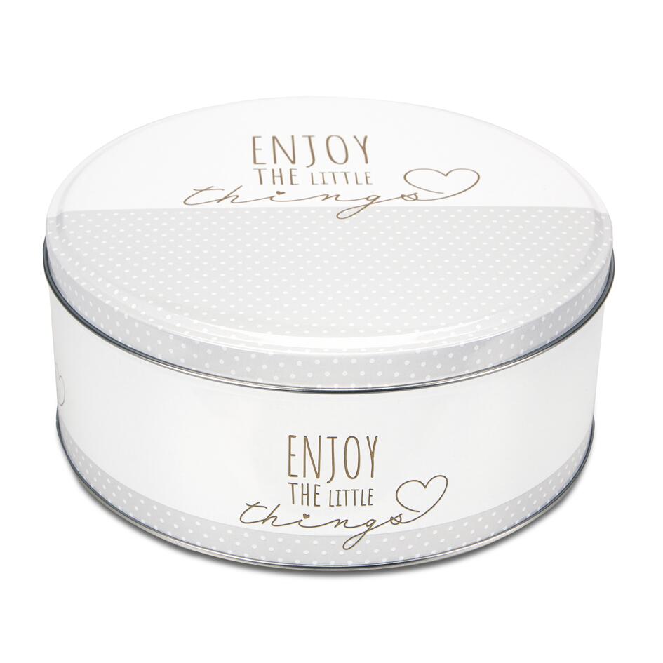 Städter Gebäckdose Enjoy the little things 22 cm weiß rund