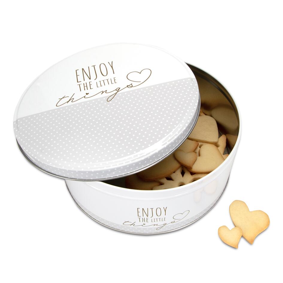Städter Gebäckdose Enjoy the little things mit Herzkeksen Ø 22 cm H 9,5 cm