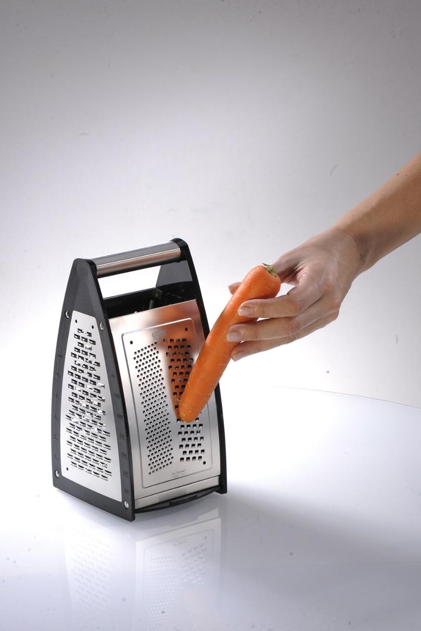 GEFU Vierkantreibe QUINTO Karotte reiben Edelstahl Küchenreibe