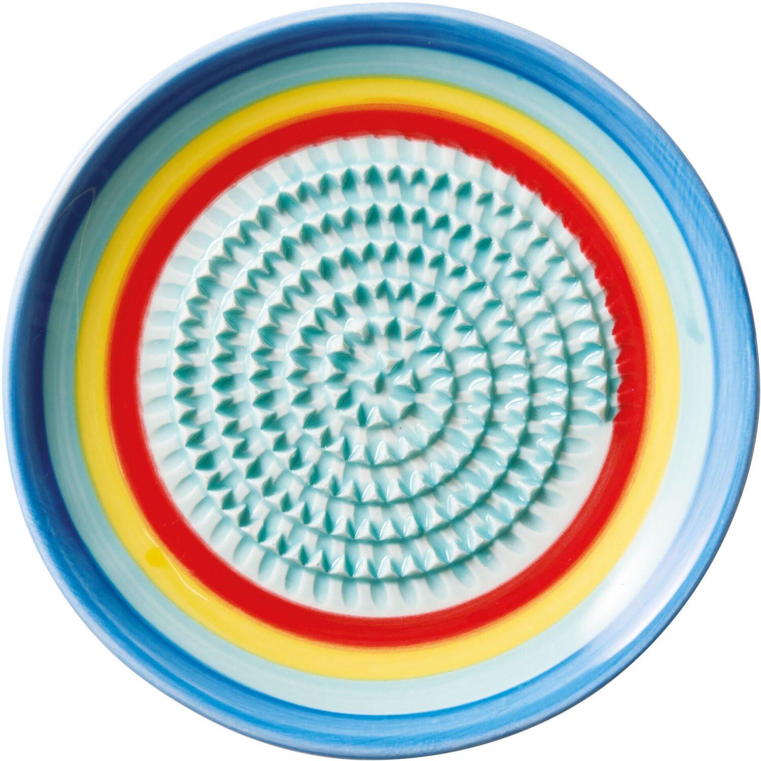 cilio ARCOBALENO Tellerreibe rund bunt Keramik für Knoblauch Ingwer