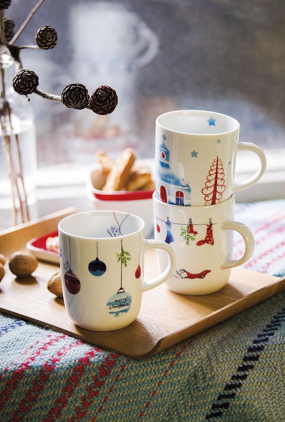 Kahla Pronto Happy Cups Becher 0,35 l Weihnachtsmotiv O Tannenbaum