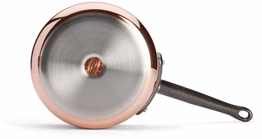 de Buyer Kupfer Stielkasserolle Prima Matera Induktion Gussgriff Bodenansicht
