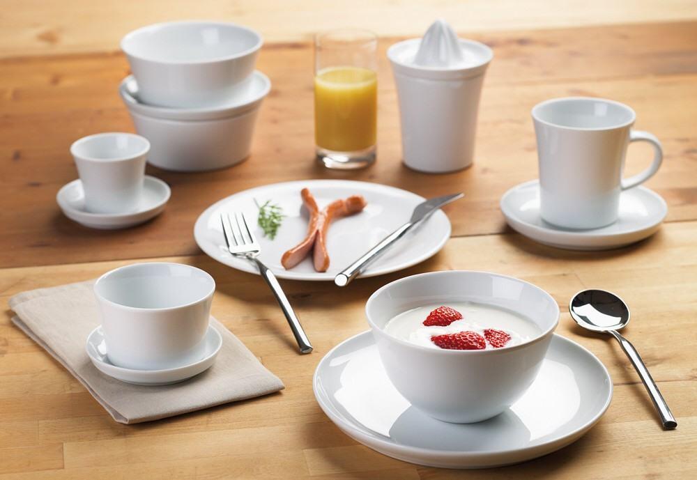 Kahla Update Kuchenteller 21,5 cm weiß mit Tasse und Schale