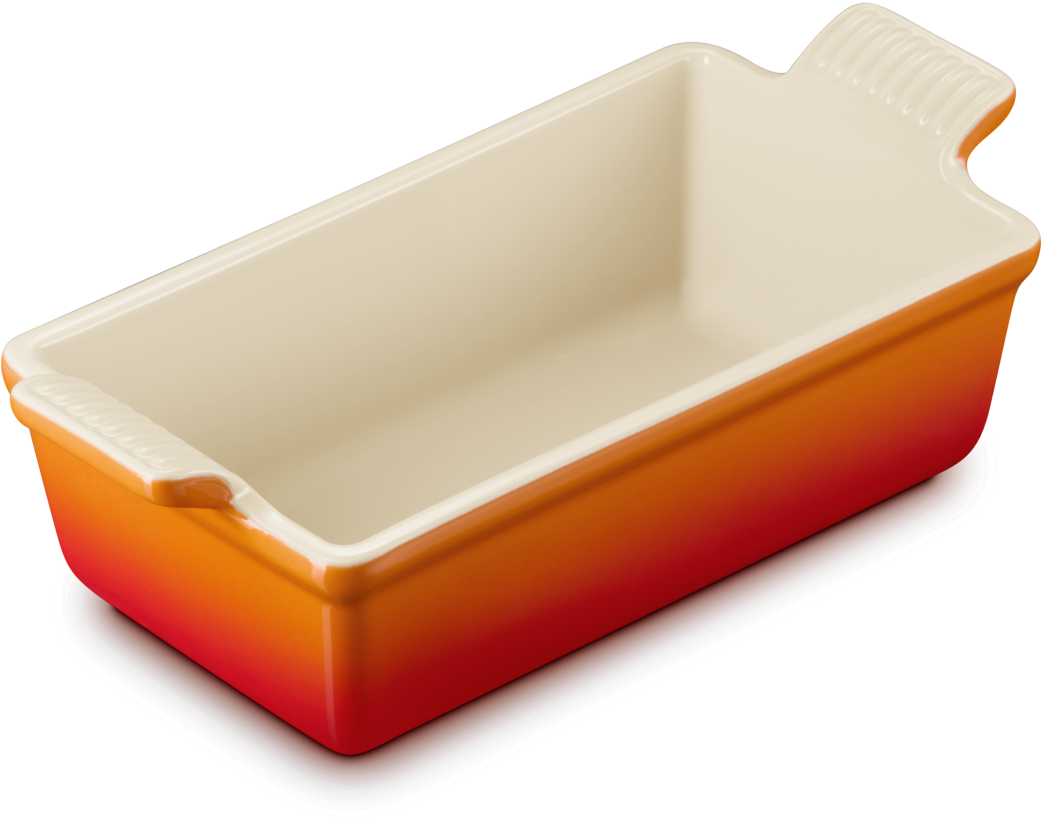 Le Creuset rechteckige Backform ofenrot Keramik mit Griffen