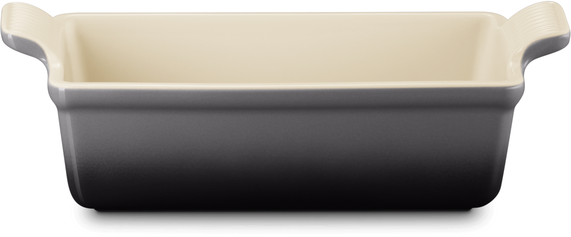 Le Creuset rechteckige Backform Flint Keramik mit Griffen