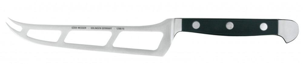 Güde Käsemesser Alpha mit Kullenschliff, Edelstahlklinge, schwarzer Griff