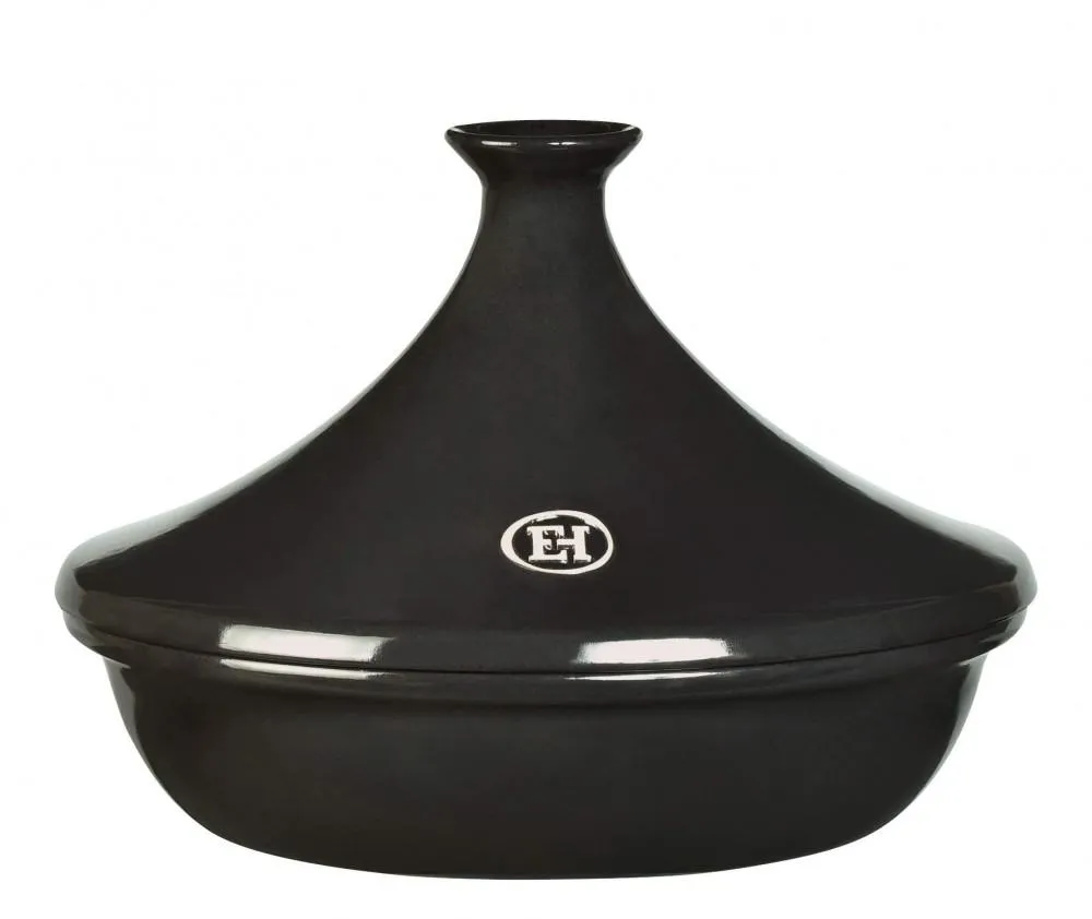 Emile Henry Tajine fusain schwarze Keramik Tajine mit Deckel
