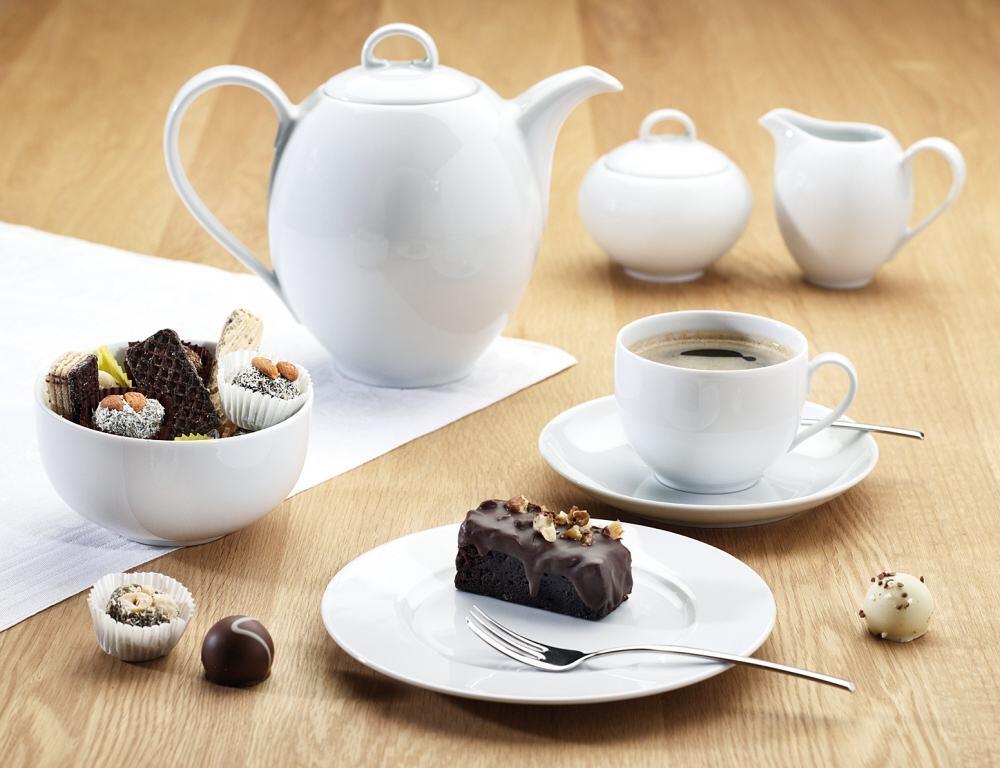 Kahla Aronda ovale Platte 23 cm weiß mit Dessert