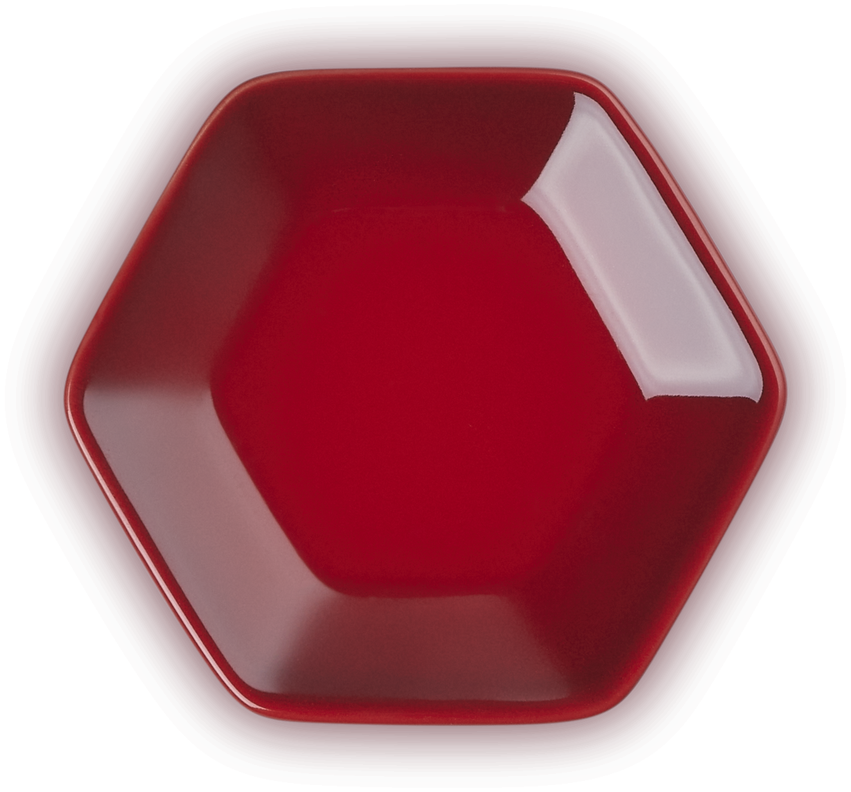 Le Creuset Hexagon Saucenschälchen 4er-Set kirschrot Keramik