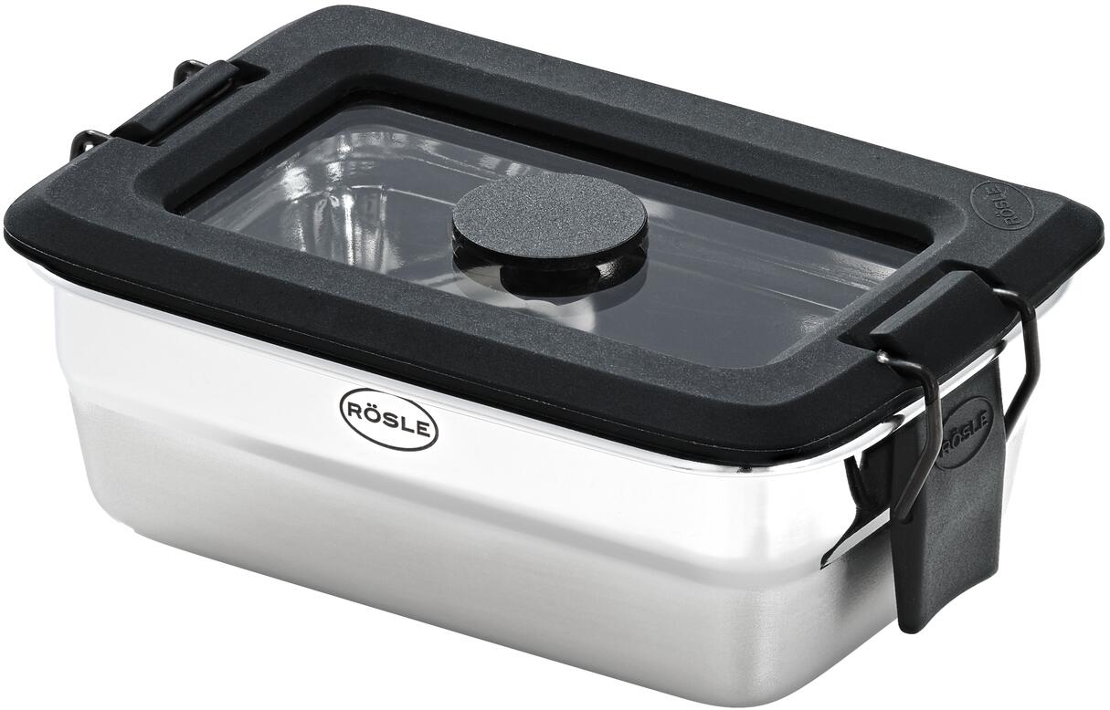 Rösle Snack-Set FLEXX 2GO eckig Edelstahl Lunchbox mit Deckel